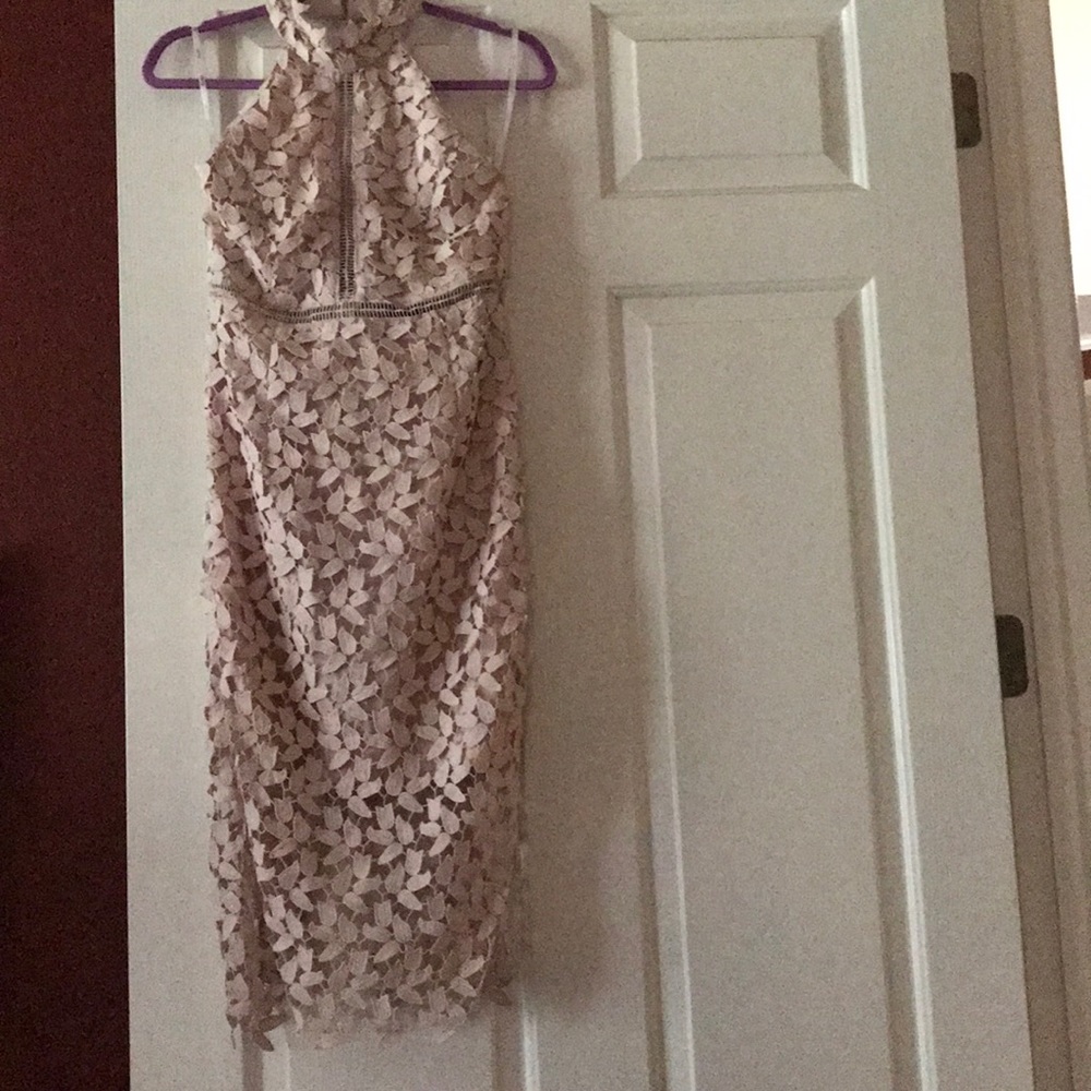 Bardot | Gemma Halter Lace Dress | Prosecco | 10
